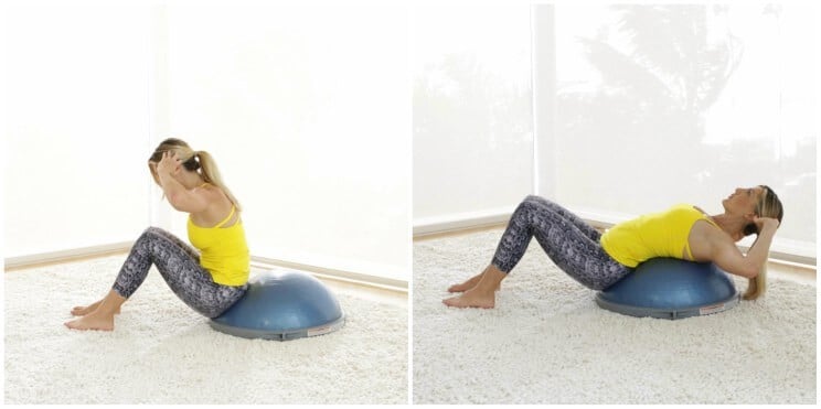 bosu ball ab workout situps 