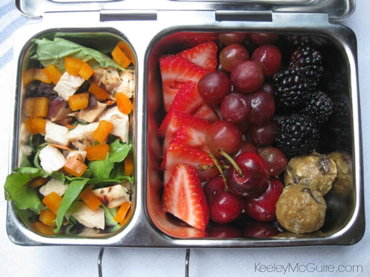 chicken salad and fruit