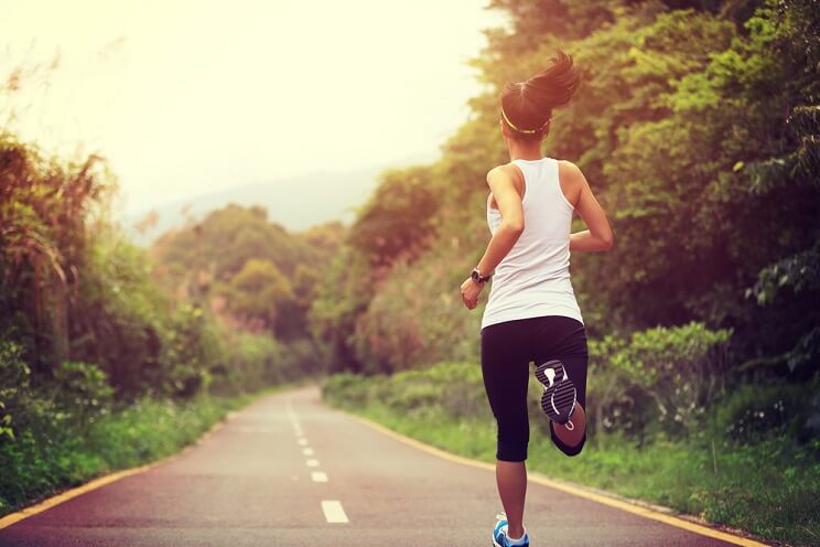 jogging on a path