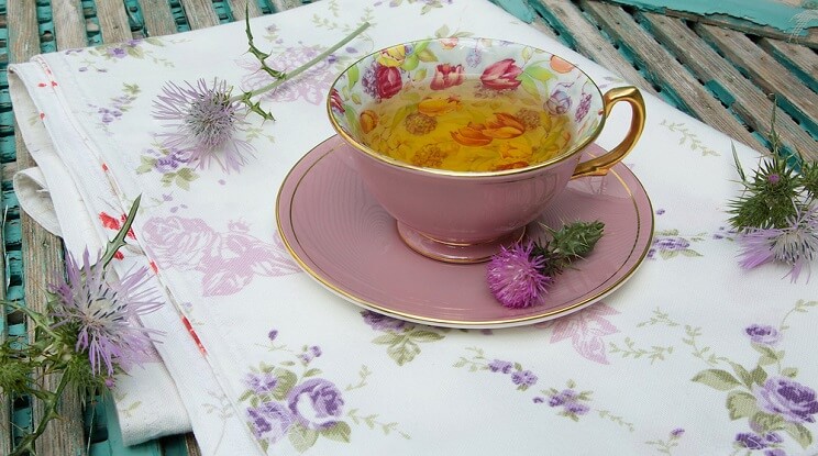 milk thistle tea cup