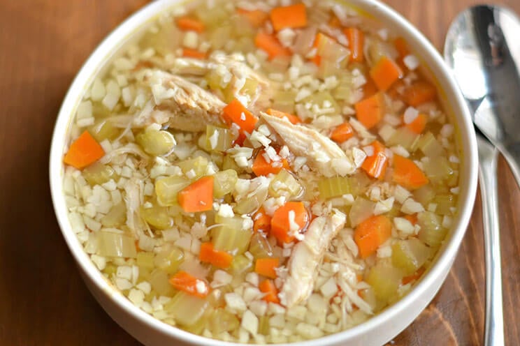 Crockpot Chicken and Cauliflower Rice Soup