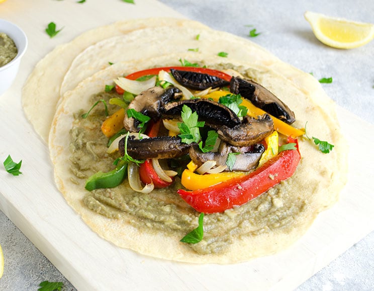 plåt Pan Portobello Svamp Fajitas