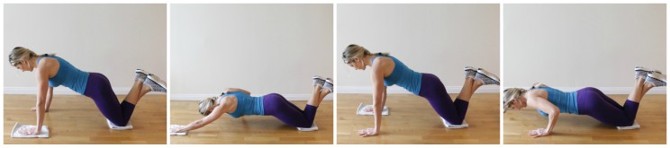 sliding single arm push-ups