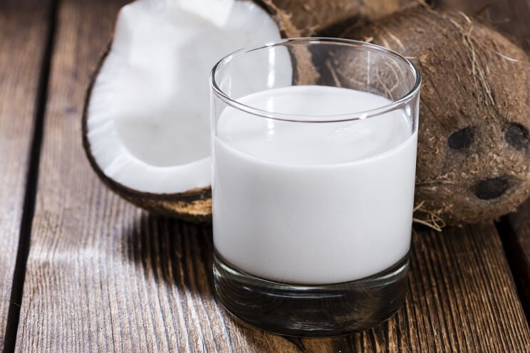 warm glass of coconut milk