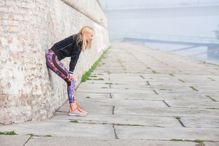 tired woman running