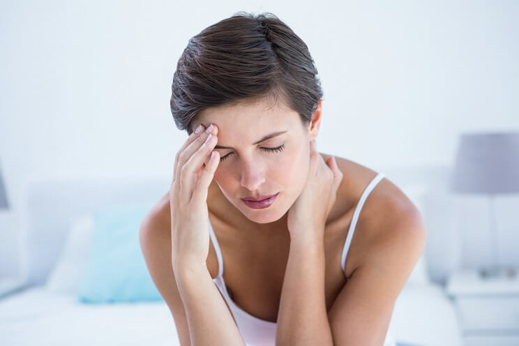 woman with migraine