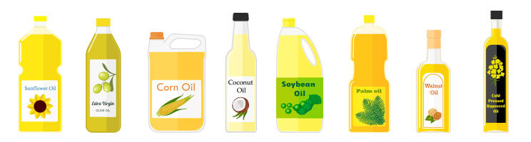 corn, canola and vegetable oils