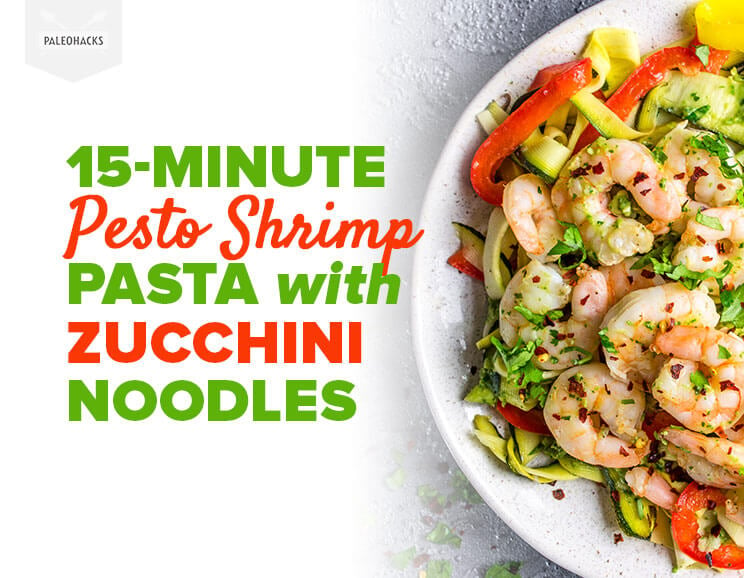 15-Minute Pesto Shrimp Pasta with Zucchini Noodles 5