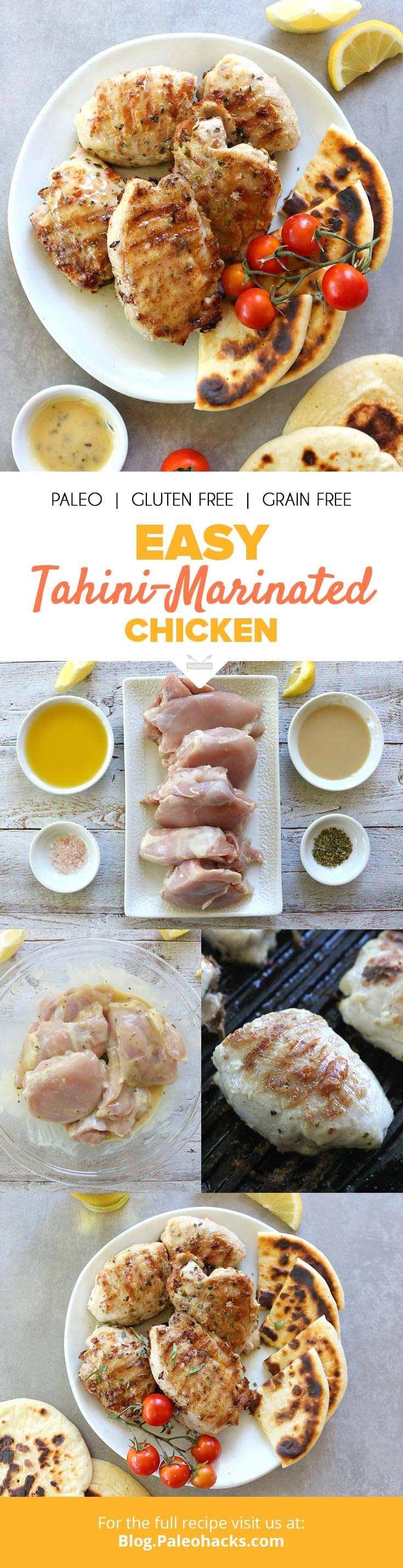 tahini-marinated chicken pin