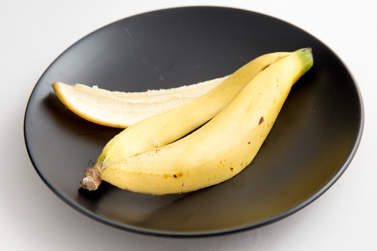banana peel on a plate