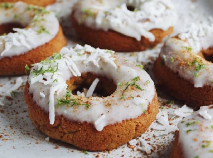 coconut lime paleo donuts with frosting