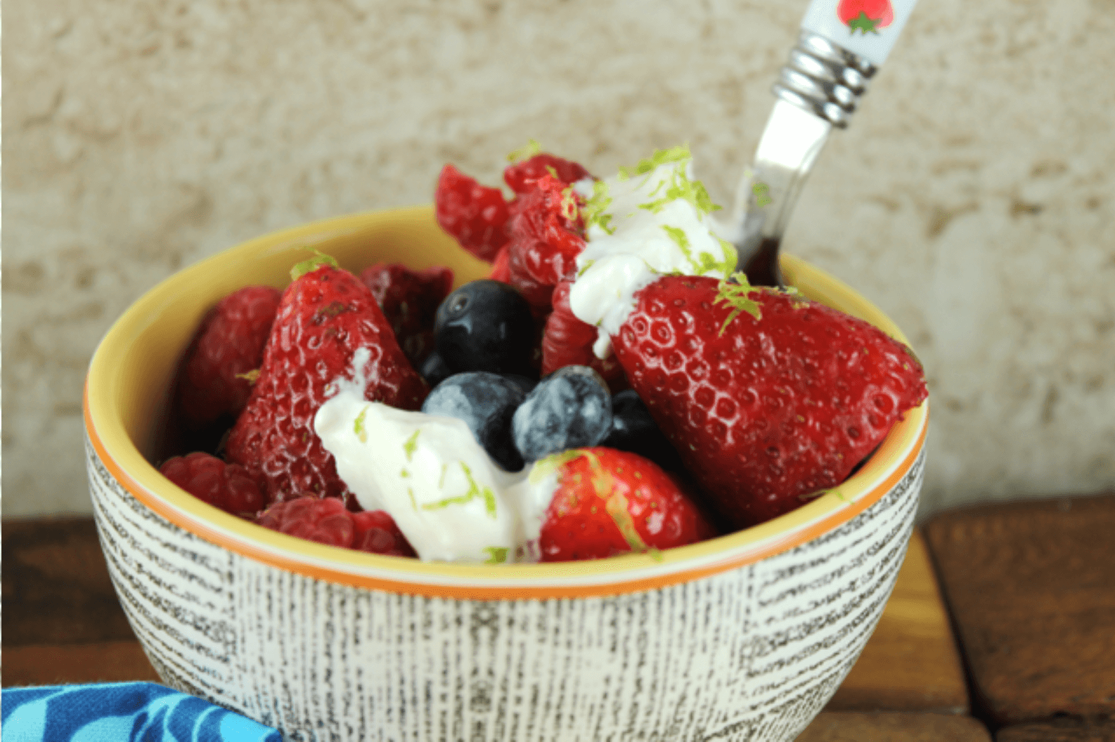 berries with coconut and lime