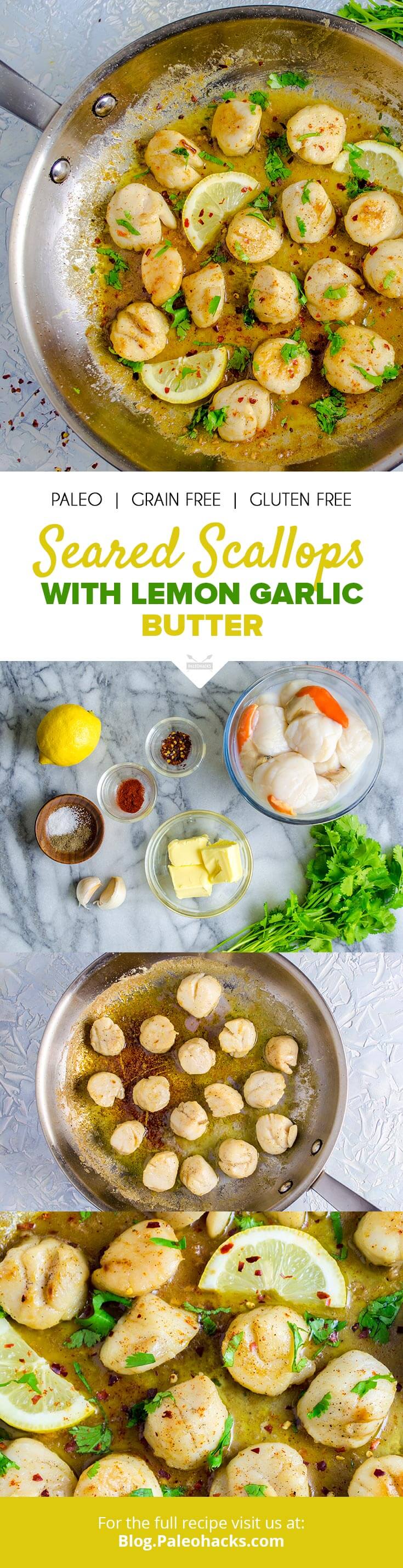 Seared scallops with herb-infused lemon butter sauce will melt in your mouth! All you need is ten minutes and a handful of ingredients.