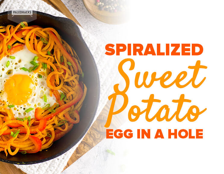 spiralized sweet potato egg in a hole title card