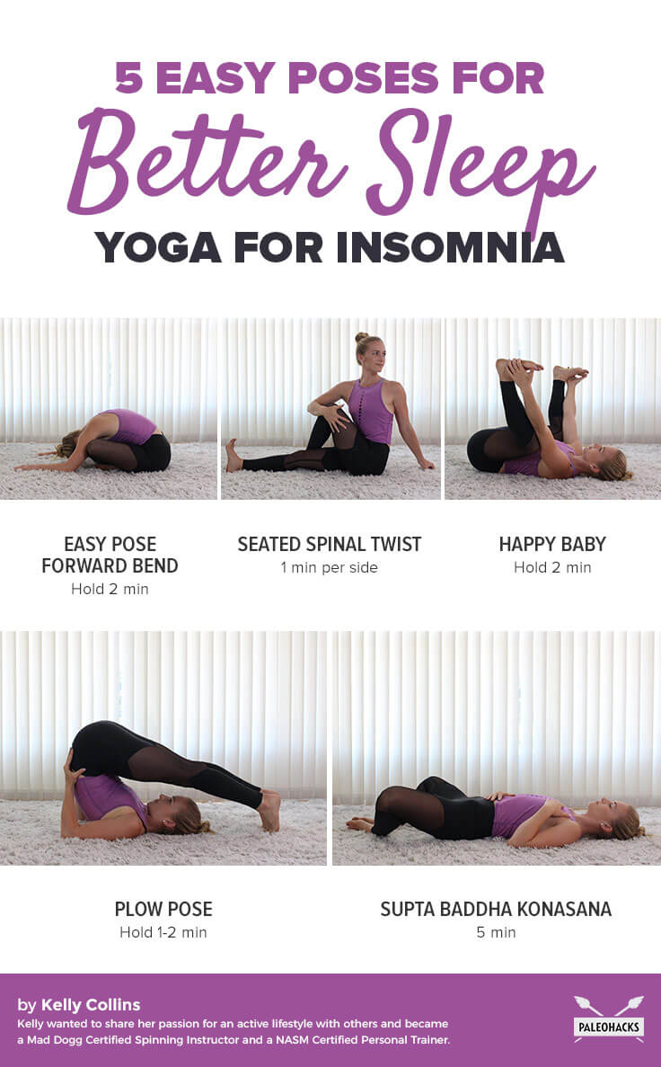Having trouble sleeping? Practice these five yoga for insomnia poses right before bed to unwind, relax, and prepare for a sound night of sleep.