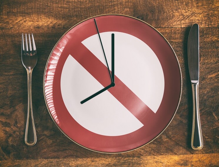 empty plate with a clock on it