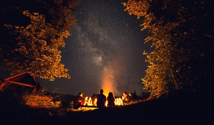 campers around a fire