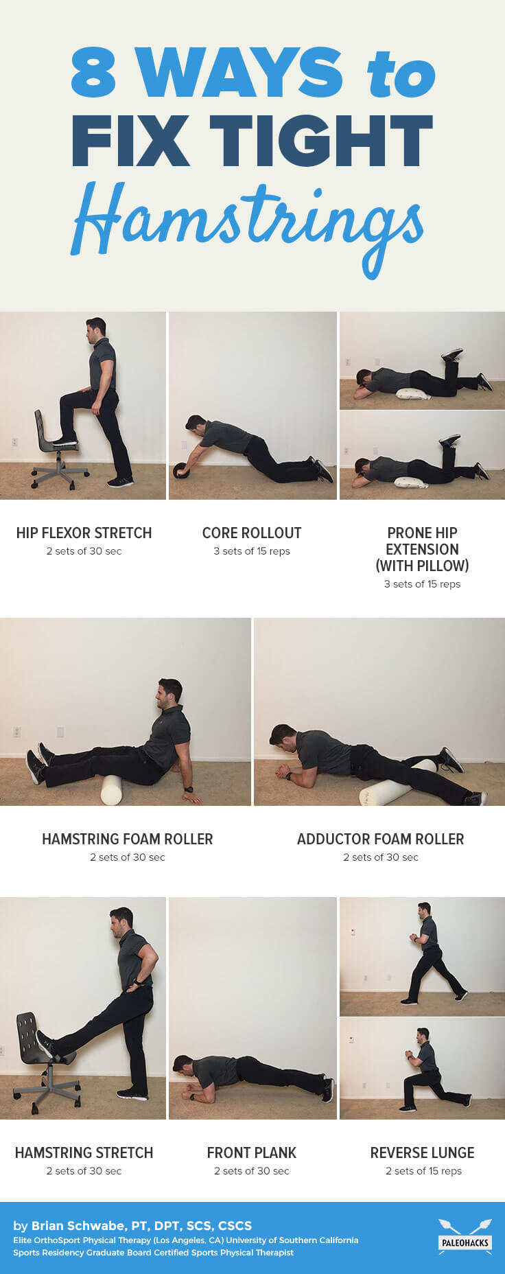 Between daily activities and working out, we get stiff throughout our body, and can especially suffer from tight hamstrings. Here's how to stretch them!
