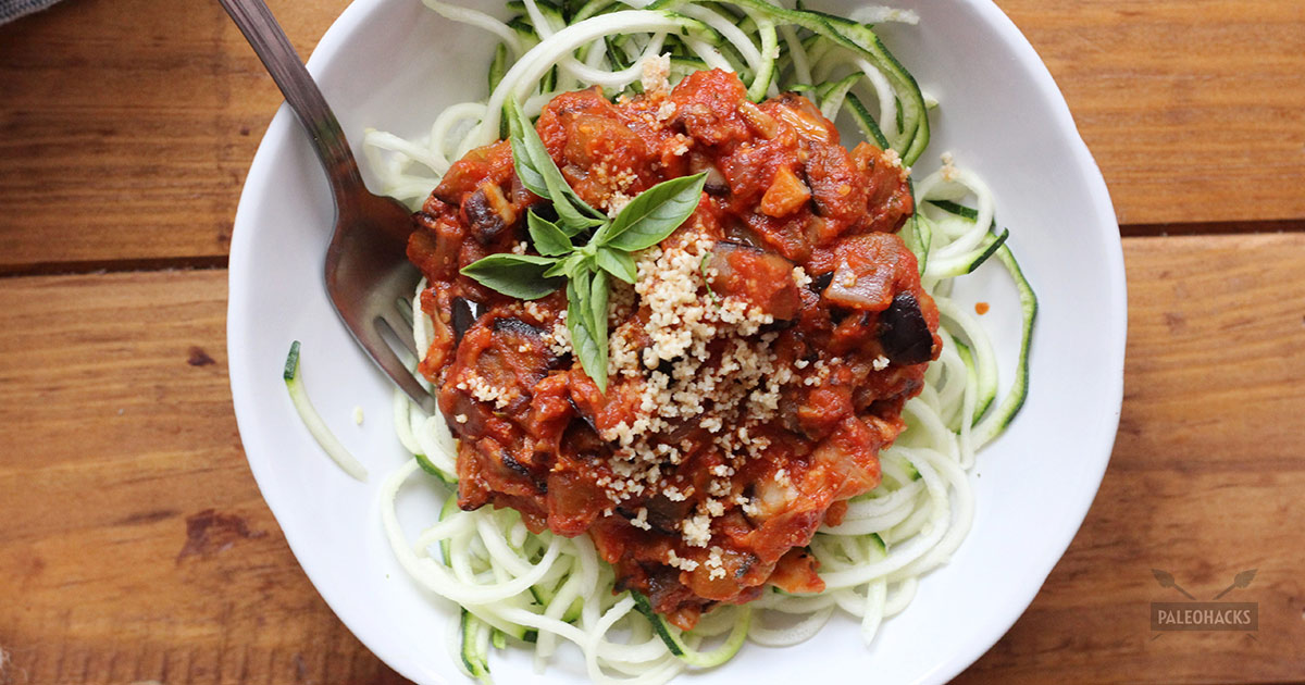 Zucchini Noodles with Meatless Mushroom Sauce