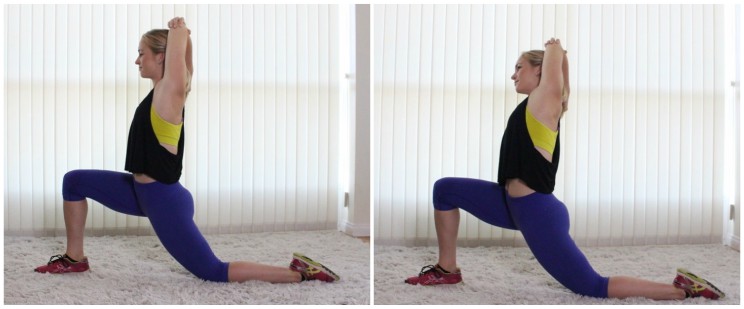 Low Lunge with Triceps Stretch