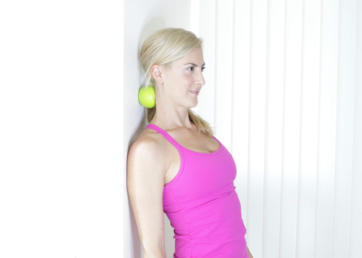 Tennis Ball Back of Neck Massage (Up-Down Motion)