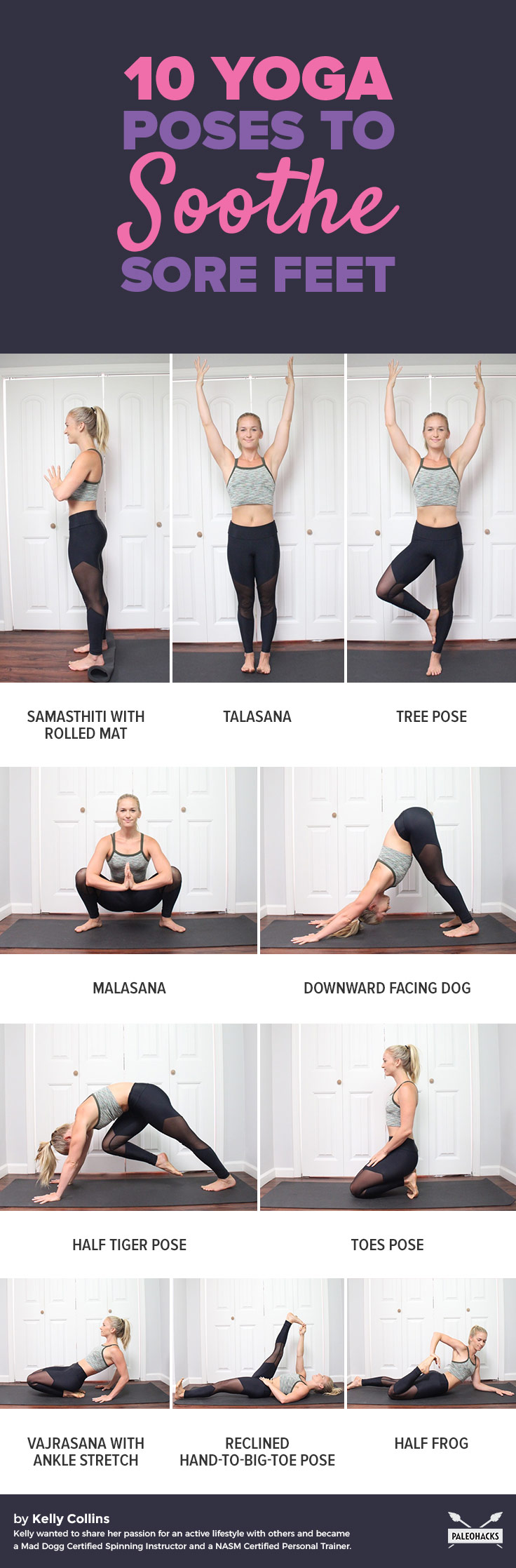 Spent the night walking in high heels? Have a job that keeps you on your feet all day? Use these easy yoga moves to ease achy feet.