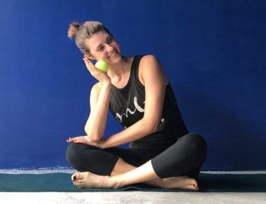 Using a tennis ball for self-massage is a wonderful (and economic) way to ease pain caused by chronic muscle tension (for neck, back, hand and knee pain).