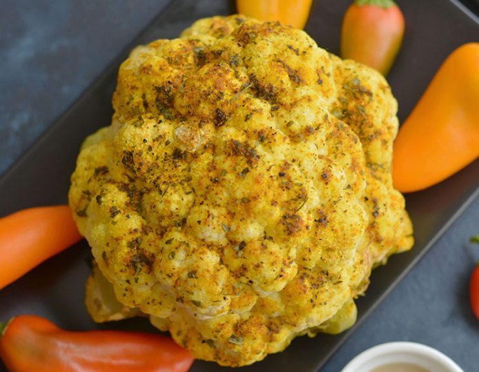 Grilled Cauliflower with Turmeric + Pepper BBQ, Vegetarian