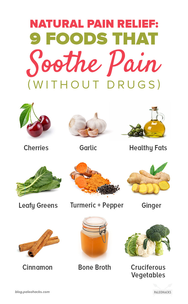 These nine foods have been researched and proven to help correct the mechanisms within the body that can contribute to long-term and chronic pain problems.