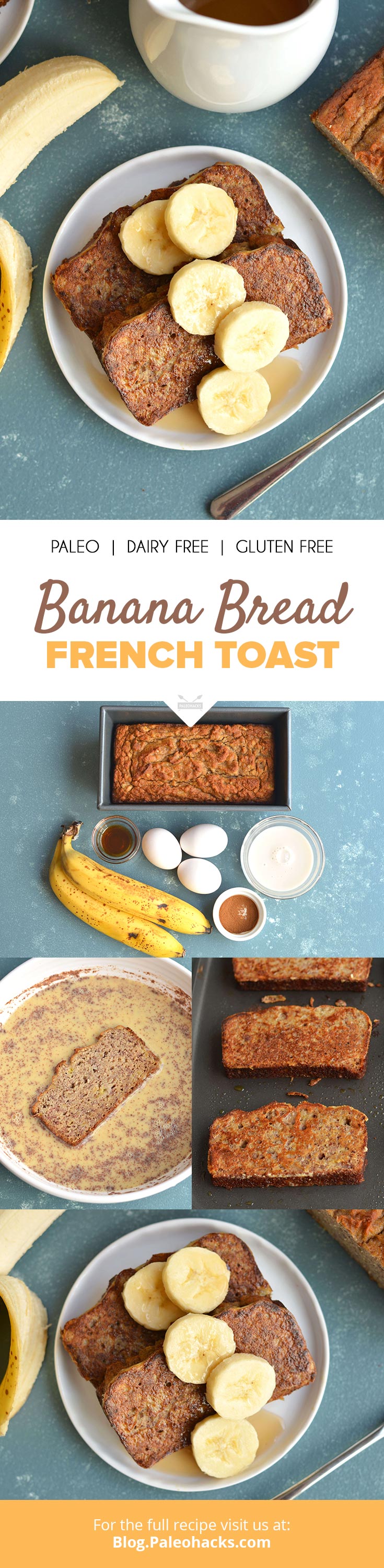 Sweet & bursting with fall flavors, this Banana Bread French Toast is perfect for Saturday mornings! If you’re looking for Paleo breakfast food, this is it!