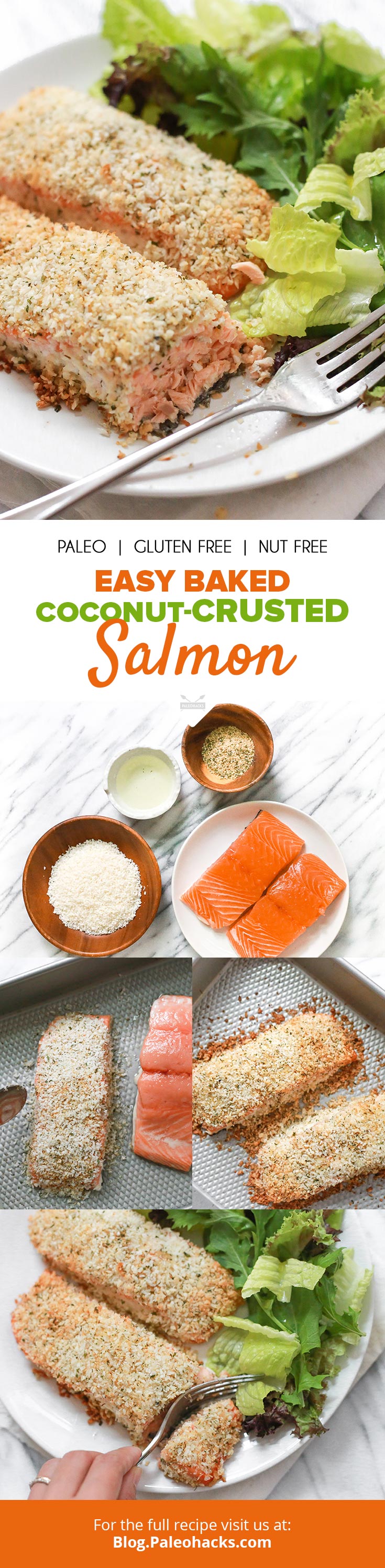 If you’re bored of ho-hum grilled salmon, this baked coconut-crusted salmon is just what your taste buds are craving. Great for busy weeknight dinners!