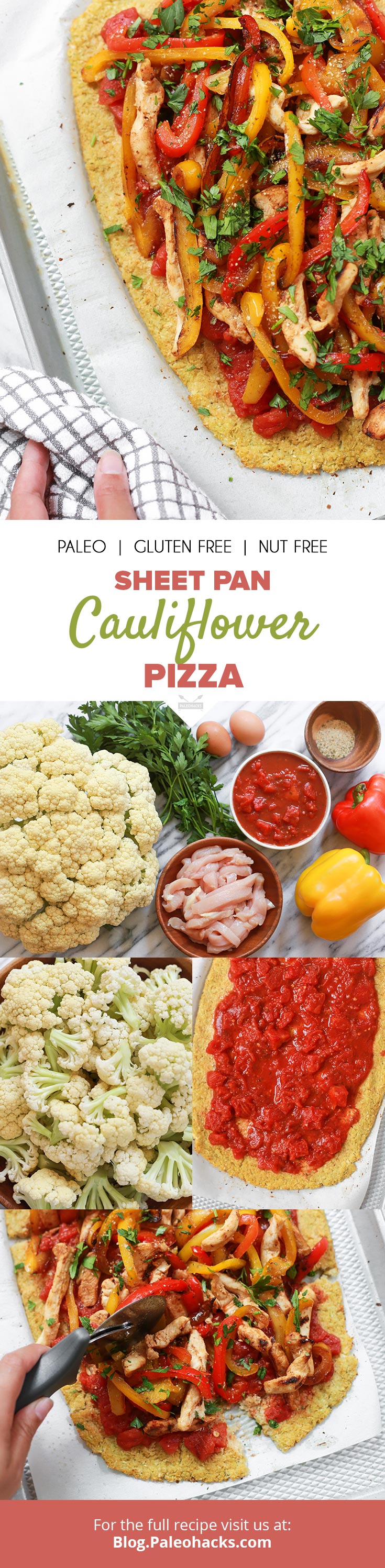 If you’re a fan of pizza but are not so keen on the gluten, then this Sheet Pan Cauliflower Pizza is your delicious solution!