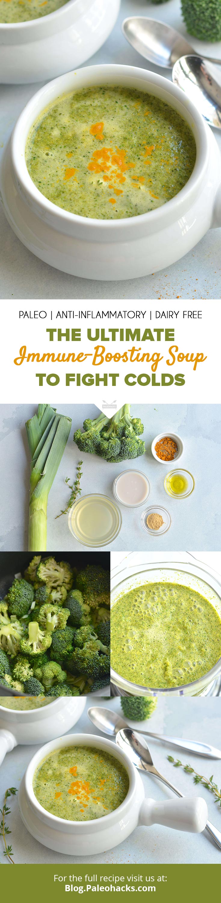 This vibrant immune-boosting soup is made from broccoli, leeks and turmeric for a tasty, veggie-loaded meal that helps keep sickness at bay.