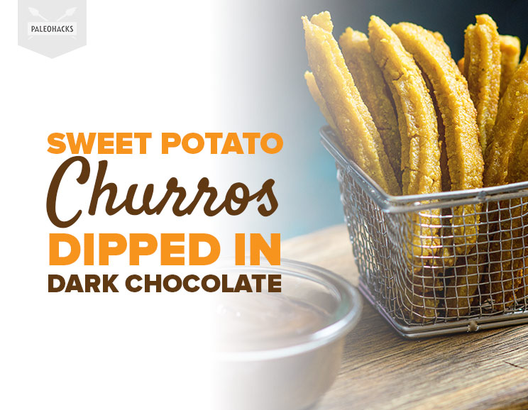 Sweet Potato Churros Dipped in Dark Chocolate