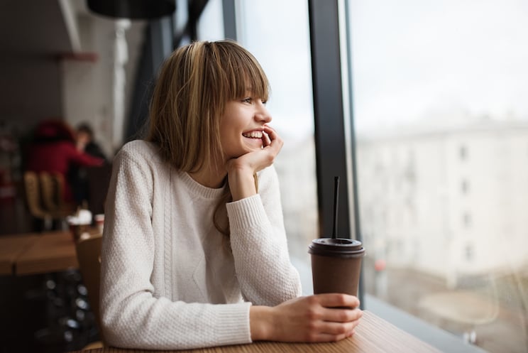 woman smiling and happy 