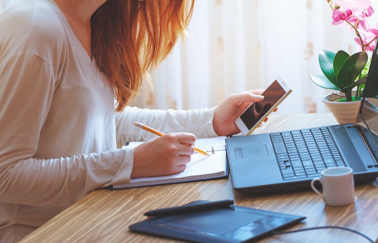 woman working