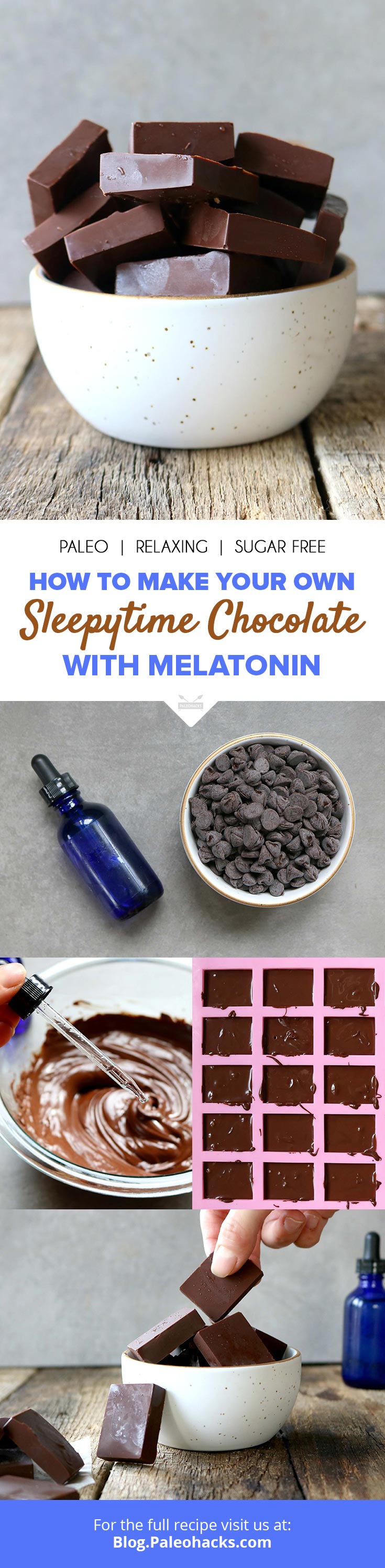 Combining the relaxing effects of melatonin along with antioxidant-rich dark chocolate creates just the right amount of calming benefits before bedtime.