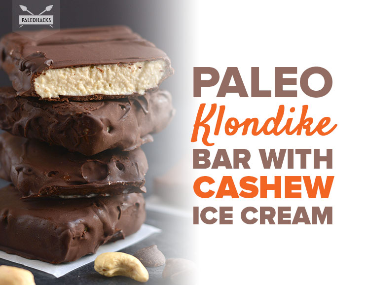 Paleo Klondike Bar with Cashew Ice Cream