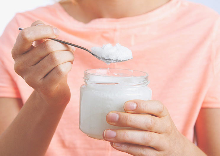 jar of solid coconut oil