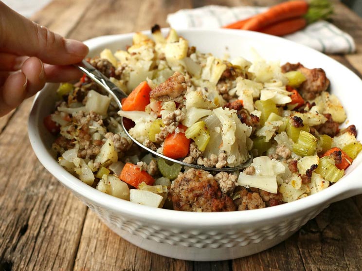 Breadless Cauliflower Stuffing