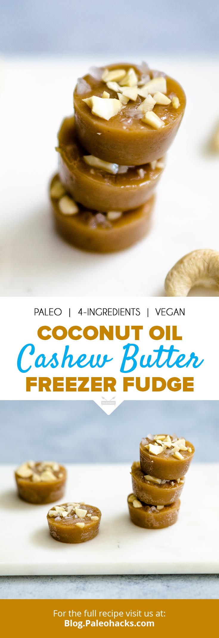 Chewy, creamy and entirely Paleo-friendly, this salted cashew butter fudge is about to be the best thing in your freezer.