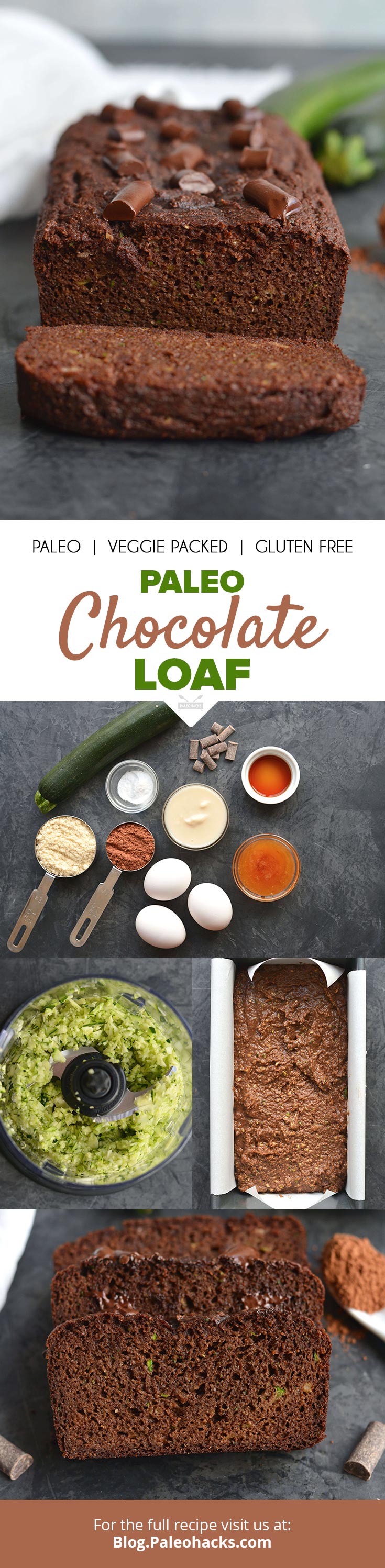 Trade-up your morning coffee shop's sugary pastries with this Paleo Chocolate Loaf recipe. It's perfect for chocolate lovers and satisfies any sweet tooth.