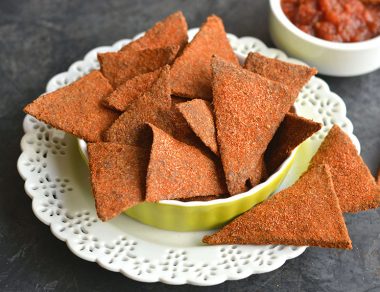 Munch on these cheesy, oven-baked Paleo “Doritos” by the handful. Most Paleo chips are made from veggies, but these Dorito-inspired chips are entirely different.