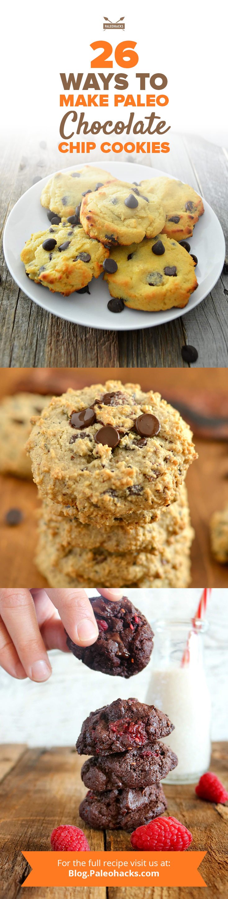 Try 26 different Paleo chocolate chip cookie recipes with avocado, pumpkin and plantains! They're so good, you won't believe they're all Paleo.