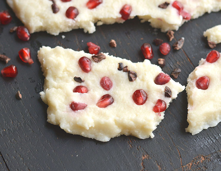 White Chocolate Pomegranate Bark with Coconut Oil