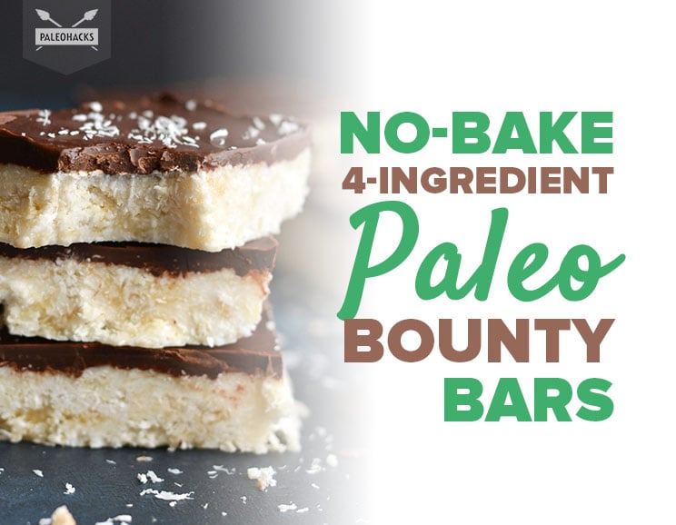 No-Bake 4-Ingredient Paleo Bounty Bars