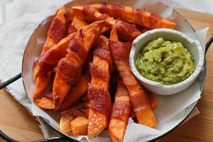 Crispy Bacon-Wrapped Sweet Potato Fries
