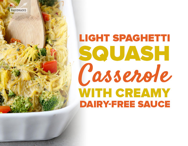 Light Spaghetti Squash Casserole with Creamy Dairy-Free Sauce