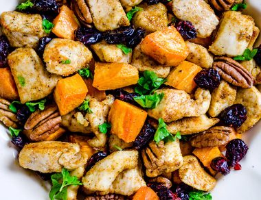 One-Pan Juicy Chicken + Caramelized Sweet Potatoes Recipe
