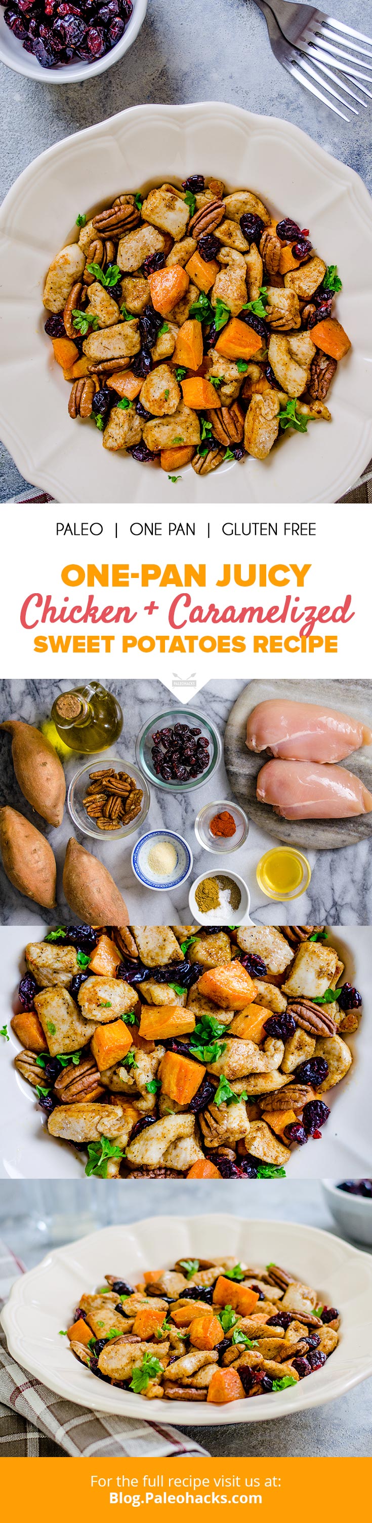Bursting with juicy chicken and caramelized sweet potatoes, this easy one-tray recipe will have dinner on the table in under 40 minutes.